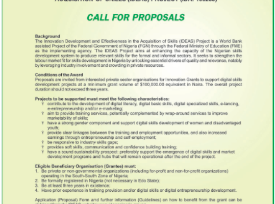 Edo SPIU Innovation Grant Call for Proposal